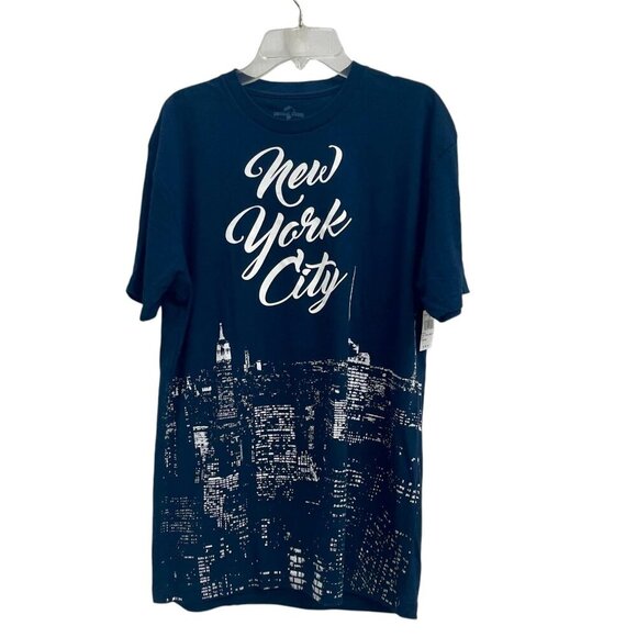 Universal Studios Unisex Blue and White New York City Graphic T-Shirt Tee Size M - Picture 1 of 5